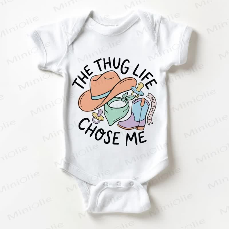 THE THUG LIFE CHOSE ME Baby White Bodysuit - White - 18-24M - image 1