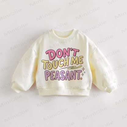 DON'T TOUCH ME PEASANT Baby Print Toddler Sweatshirt - Cream - 3-5T - image 1