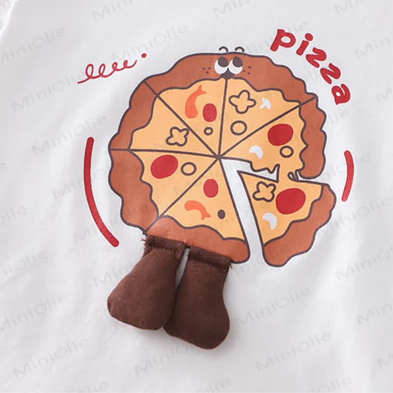 Toddler Cotton Pizza Print T-Shirt and Striped Shorts 2-piece Set - image 5