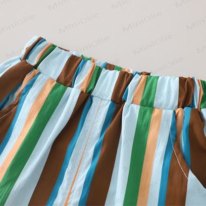 Toddler Cotton Pizza Print T-Shirt and Striped Shorts 2-piece Set - image 8