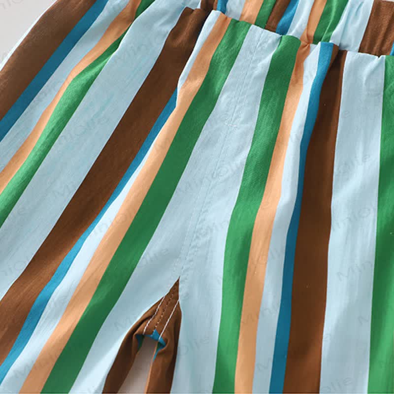 Toddler Cotton Pizza Print T-Shirt and Striped Shorts 2-piece Set - image 9