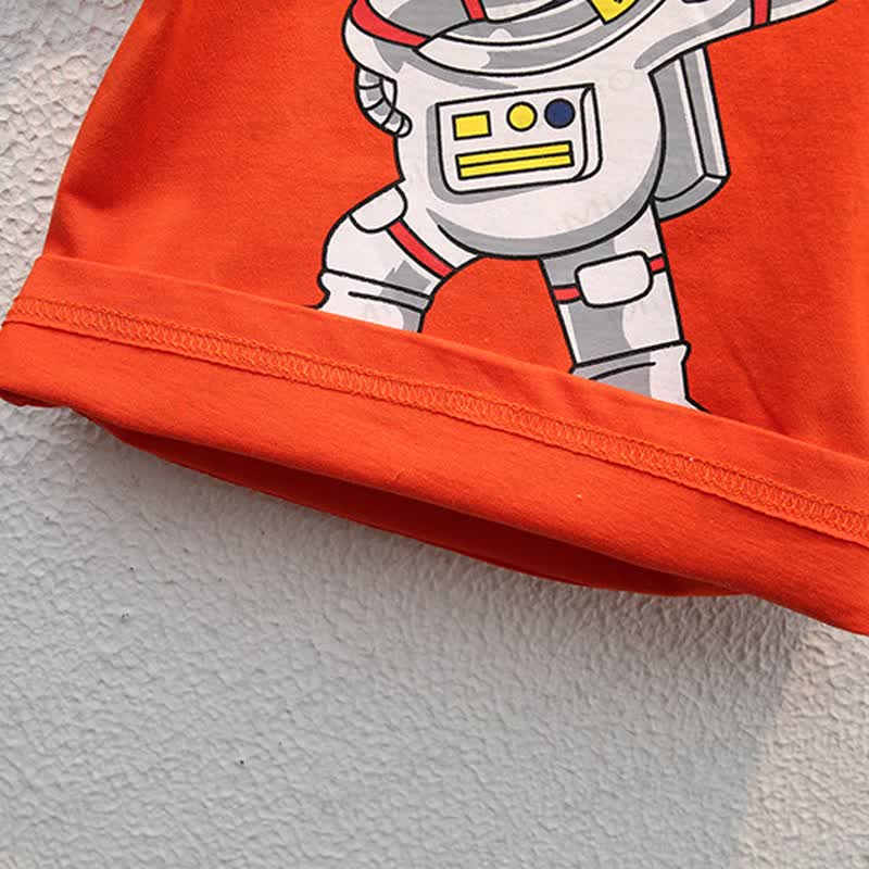 Baby Toddler Boys Astronaut Print T-Shirt and Denim Shorts 2-piece Set - image 7