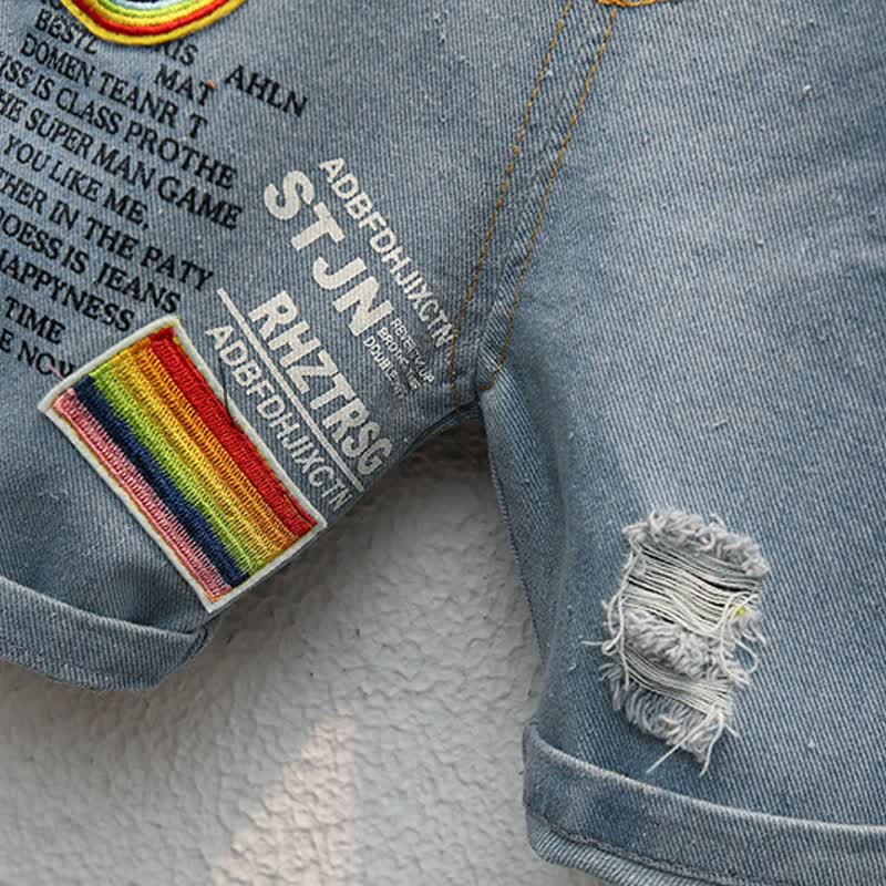 Baby Toddler Boys Astronaut Print T-Shirt and Denim Shorts 2-piece Set - image 11