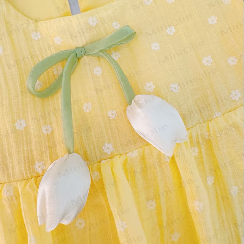 Baby Girls Sleeveless Tulip Bow Dress - image 5