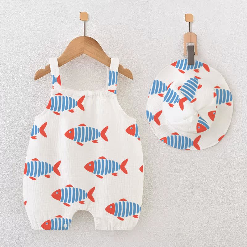 Baby Girl White Fish Romper with Hat - White - 12-18M - image 1