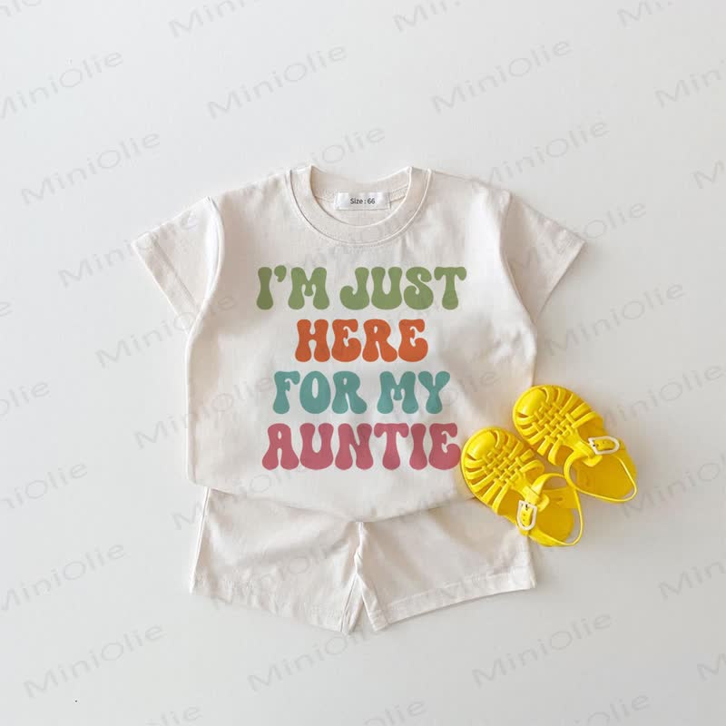 I'M JUST HERE FOR MY AUNTIE Baby White 2-piece Set - White - 18-24M - image 1