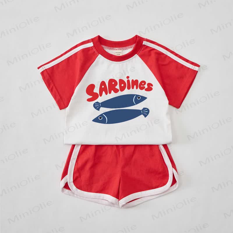 SARDINES Baby Red Sardines T-shirt Set - Red - 2-3T - image 1
