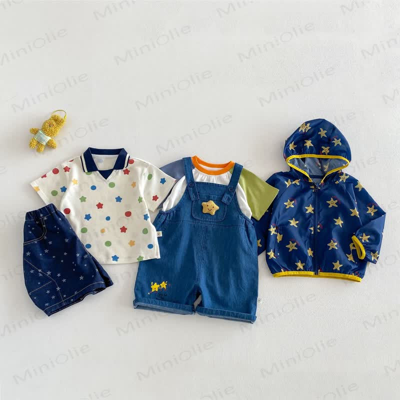 Baby Toddler Boys Polo Shirt or Denim Overalls or Denim Shorts - image 1