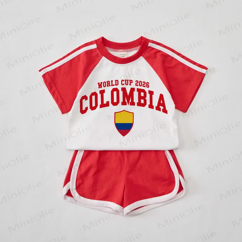 WORLD CUP 2026 COLOMBIA Baby Red Tee and Shorts Set - Red - 2-3T - image 1