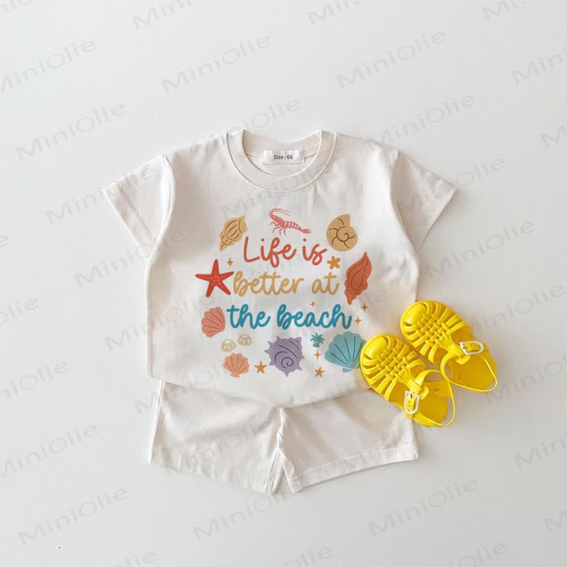 LIFE IS BETTER AT THE BEACH Baby White 2-piece Set - White - 18-24M - image 1