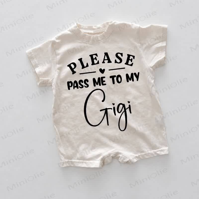 PLEASE PASS ME TO MY GIGI Baby White Romper - White - 18-24M - image 1