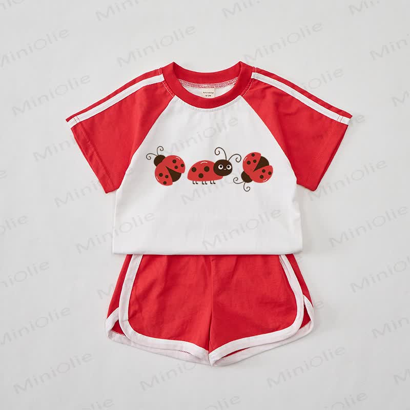 Baby Ladybug Red Tee and Shorts Set - Red - 2-3T - image 1