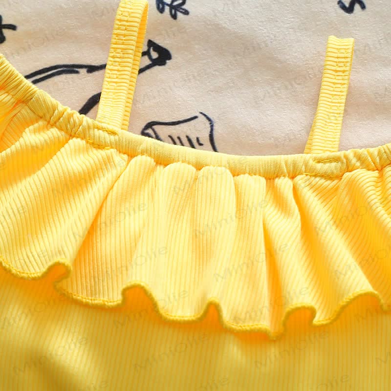 Baby Toddler Girl Yellow Floral Top and Denim Skirt 2-piece Set - image 5