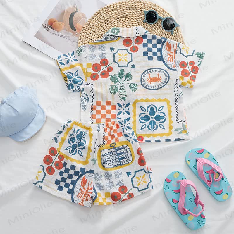 Baby Toddler Food Print Shirt and Shorts 2-piece Set - image 3