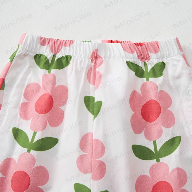 Baby Toddler Floral White Top and Shorts 2-piece Set - image 6