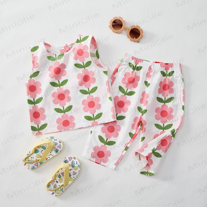 Baby Toddler Floral White Top and Shorts 2-piece Set - image 2