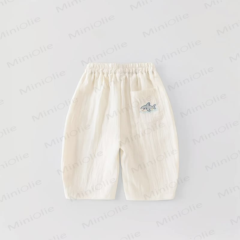 Toddler Embroidered Pocket Pants - Beige - 12-13T - image 2