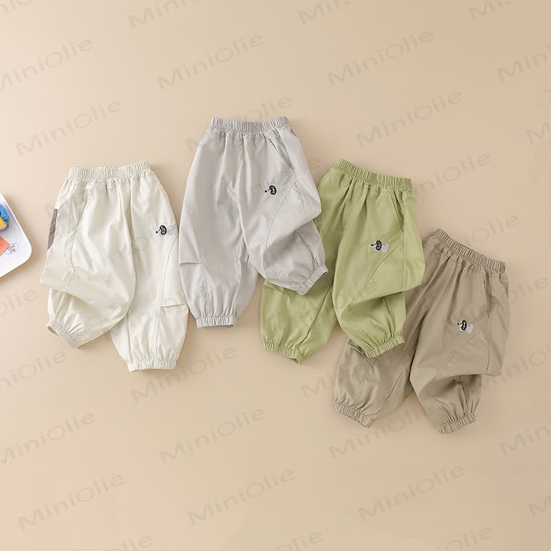 Toddler Boys Puppy Embroidered Cuffed Pants - image 1