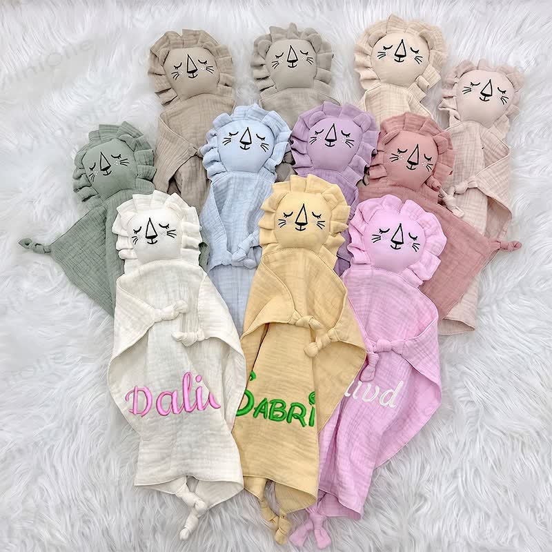 Personalized Baby Name Lion/Bear Security Blanket - image 1