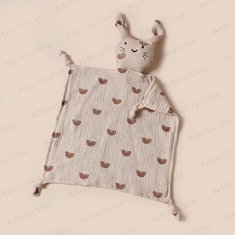 Personalized Baby Name Bunny Security Blanket - Gray Rainbow - 30x30cm - image 7
