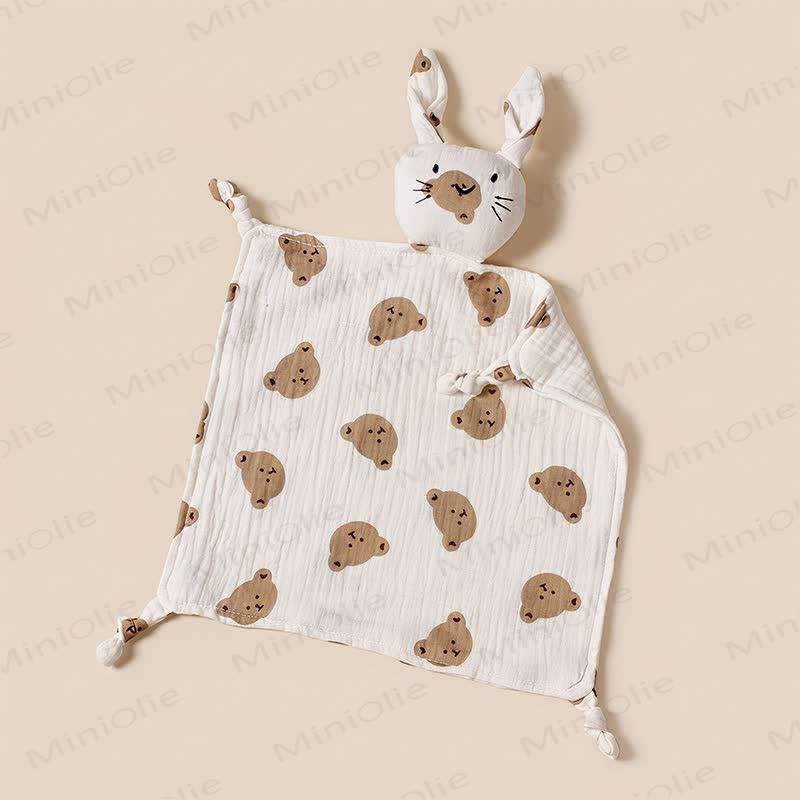 Personalized Baby Name Bunny Security Blanket - Bear - 30x30cm - image 3