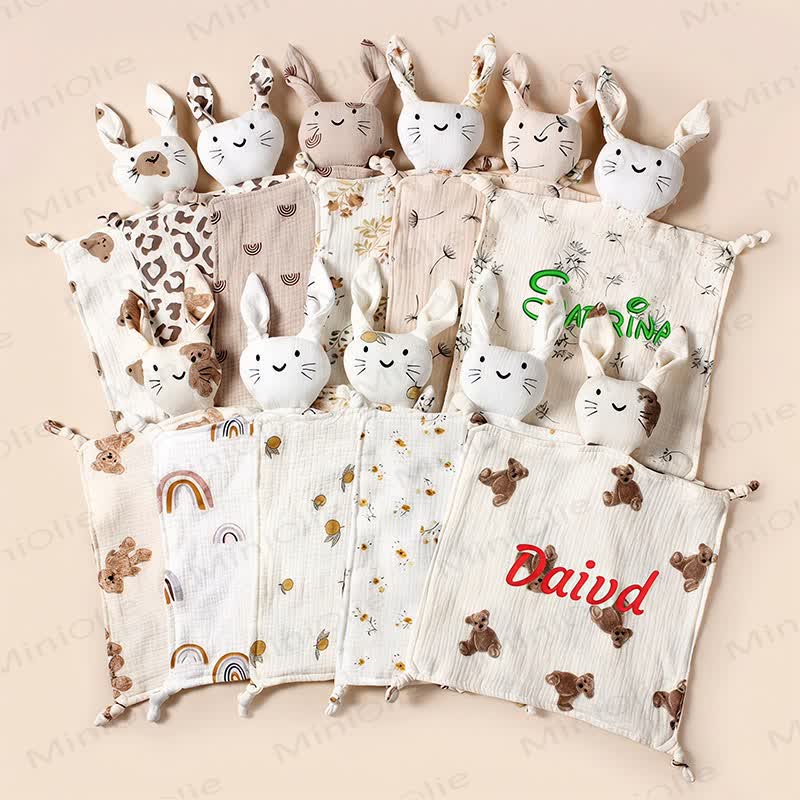 Personalized Baby Name Bunny Security Blanket - image 2