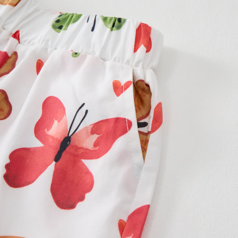Baby Toddler White Butterfly Strap Top and Shorts 2-piece Set - image 5