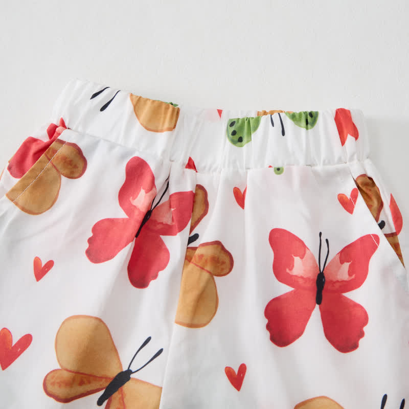 Baby Toddler White Butterfly Strap Top and Shorts 2-piece Set - image 6
