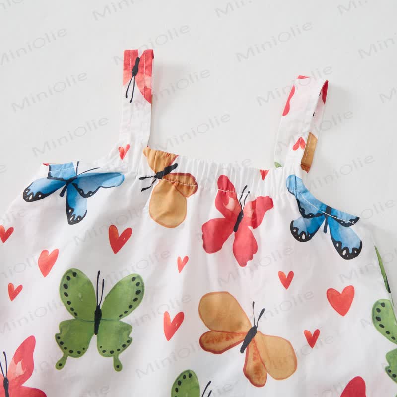 Baby Toddler White Butterfly Strap Top and Shorts 2-piece Set - image 2