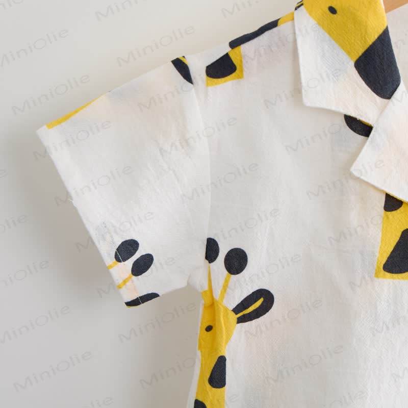 Baby Toddler White Giraffe Shirt and Shorts 2-piece Set - image 5