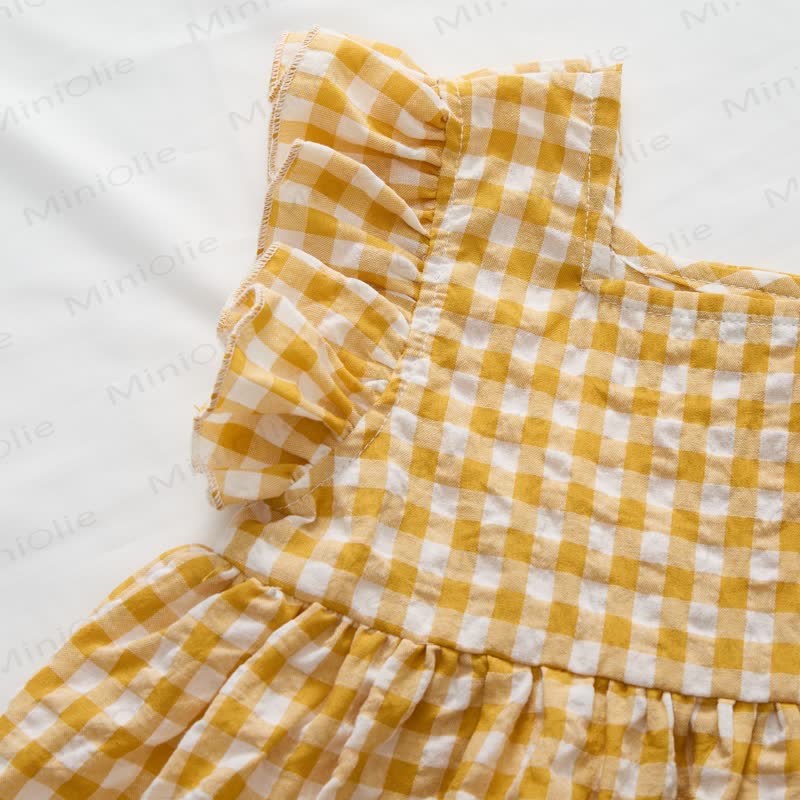 Toddler Yellow Girls Plaid Top and Shorts Set - image 5