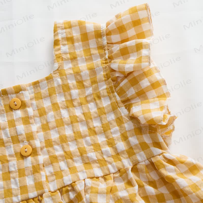Toddler Yellow Girls Plaid Top and Shorts Set - image 4