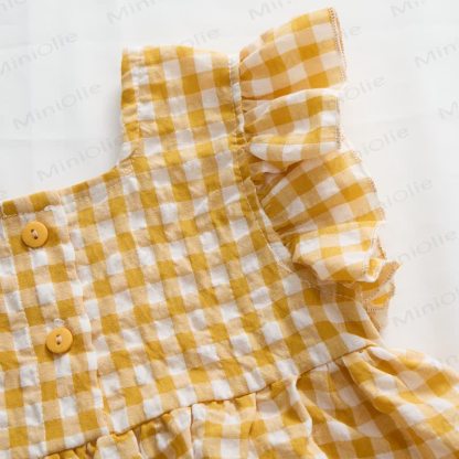 Toddler Yellow Girls Plaid Top and Shorts Set - image 4