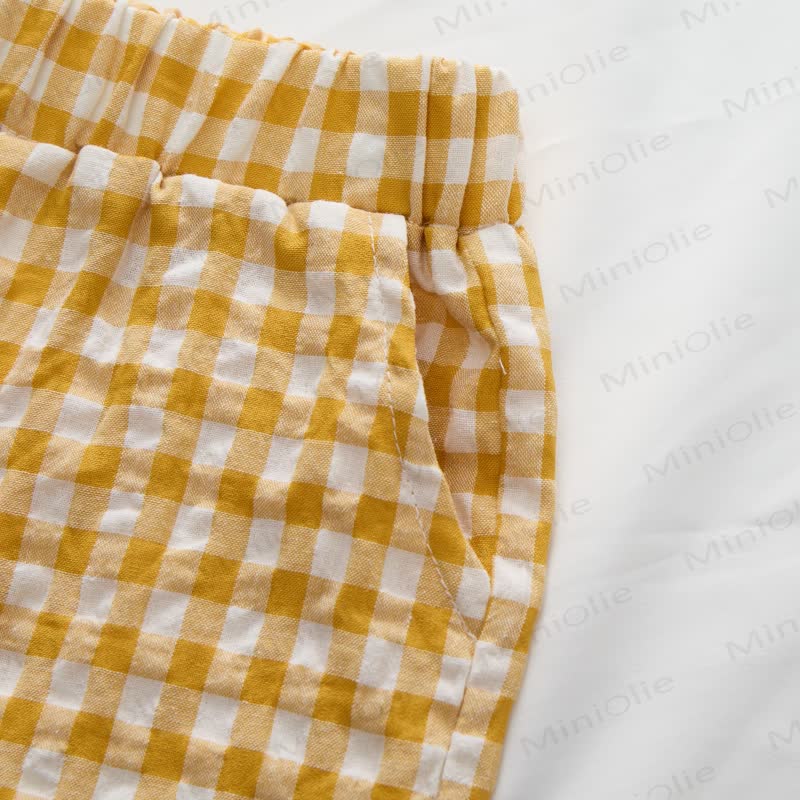 Toddler Yellow Girls Plaid Top and Shorts Set - image 7