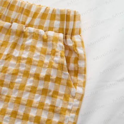 Toddler Yellow Girls Plaid Top and Shorts Set - image 7