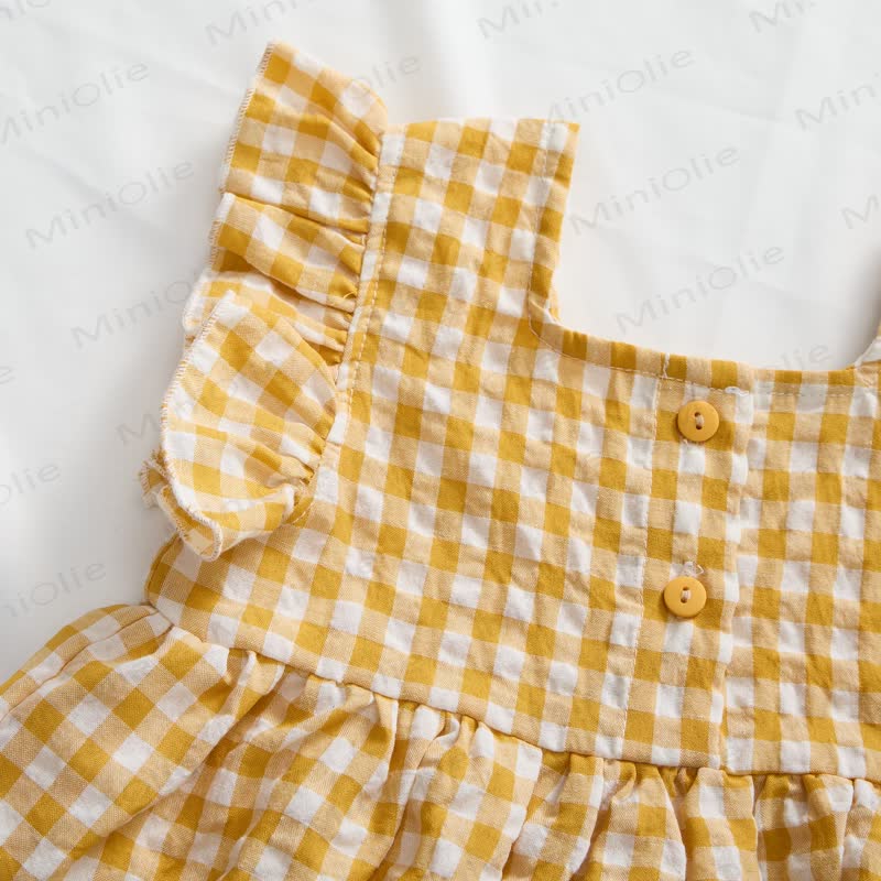 Toddler Yellow Girls Plaid Top and Shorts Set - image 2