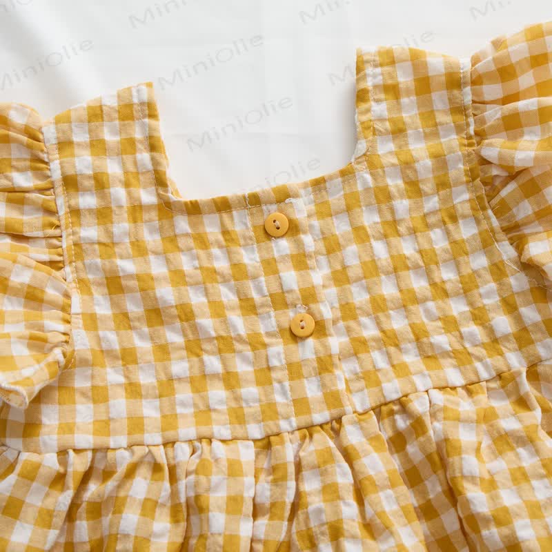 Toddler Yellow Girls Plaid Top and Shorts Set - image 3