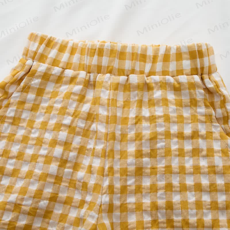 Toddler Yellow Girls Plaid Top and Shorts Set - image 8
