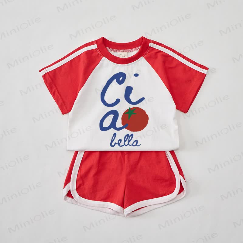 CIAO BELLA Baby Tomato Red Tee and Shorts Set - Red - 2-3T - image 1