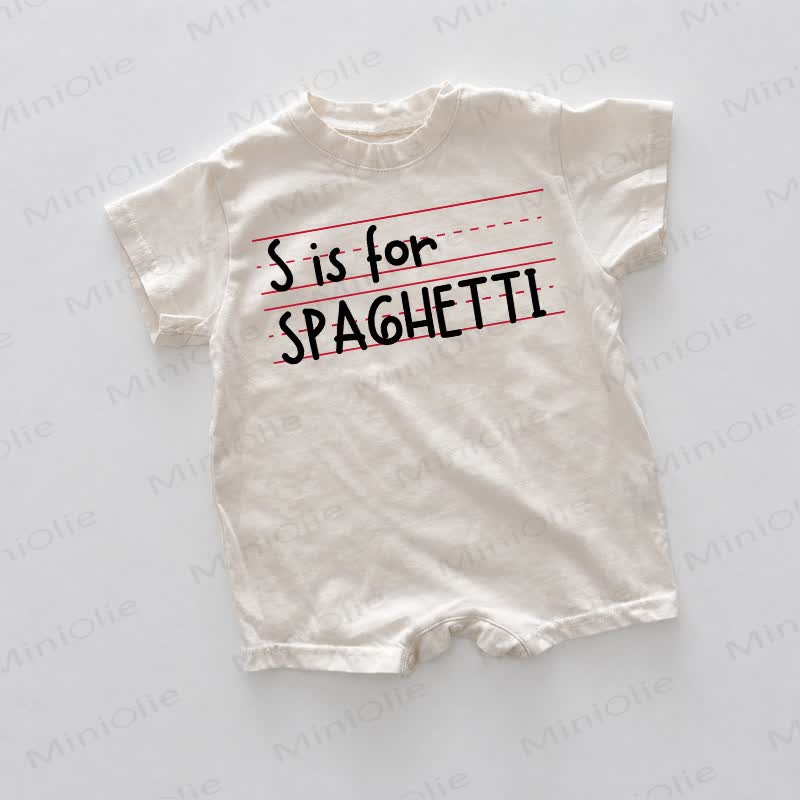 S IS FOR SPAGHETTI Baby White Romper - White - 18-24M - image 1