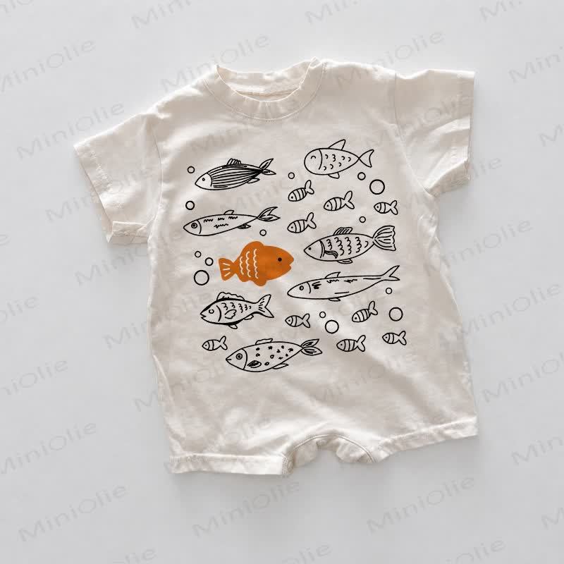 Baby Fish White Romper - White - 18-24M - image 1