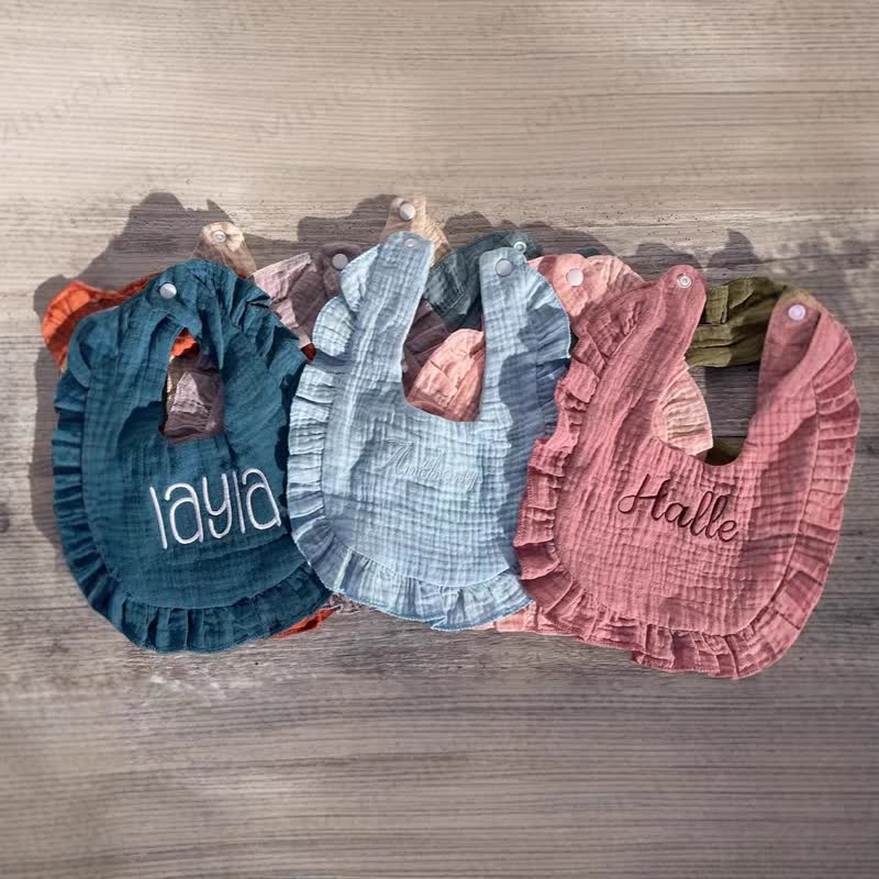 Personalized Baby Name Ruffled Bib - image 1