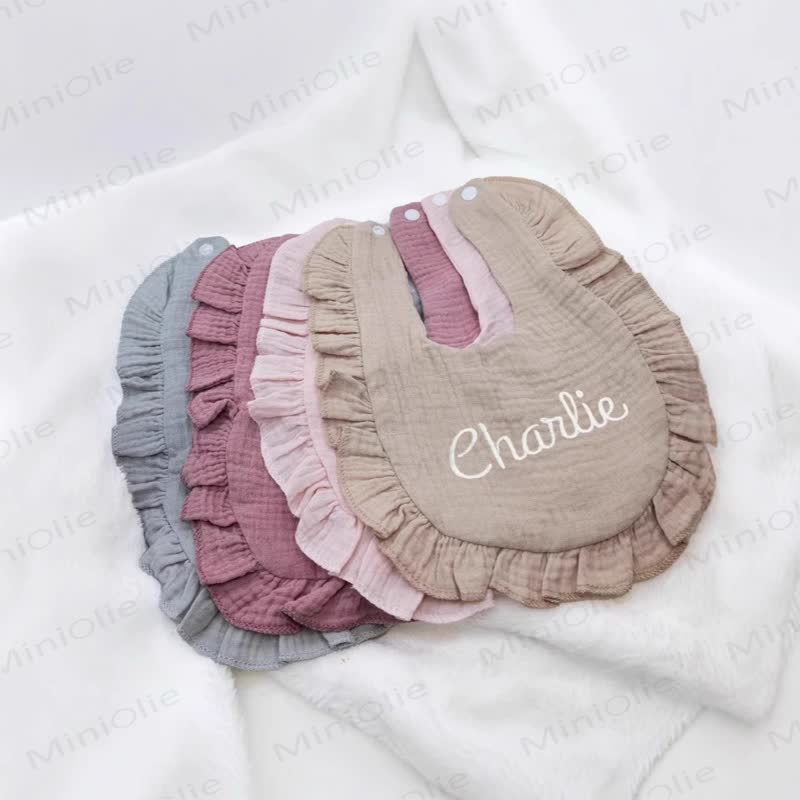 Personalized Baby Name Ruffled Bib - image 3
