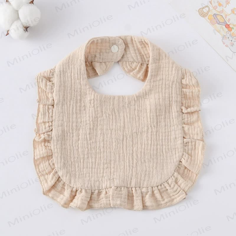 Personalized Baby Name Ruffled Bib - Khaki - 25cm - image 6