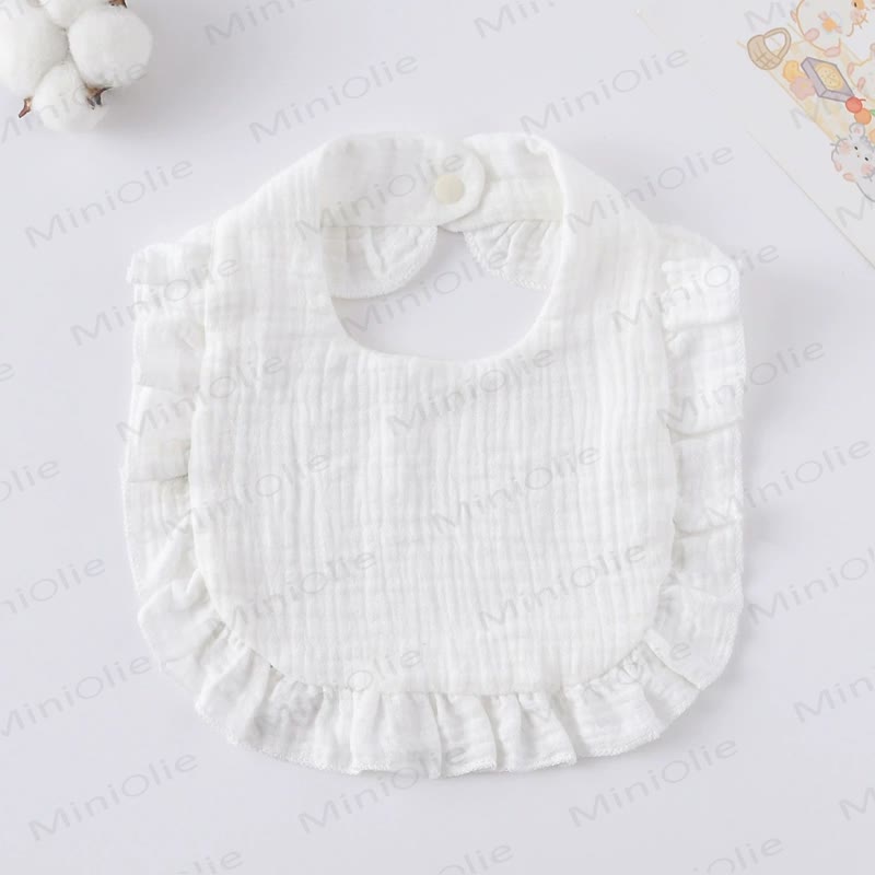 Personalized Baby Name Ruffled Bib - White - 25cm - image 7