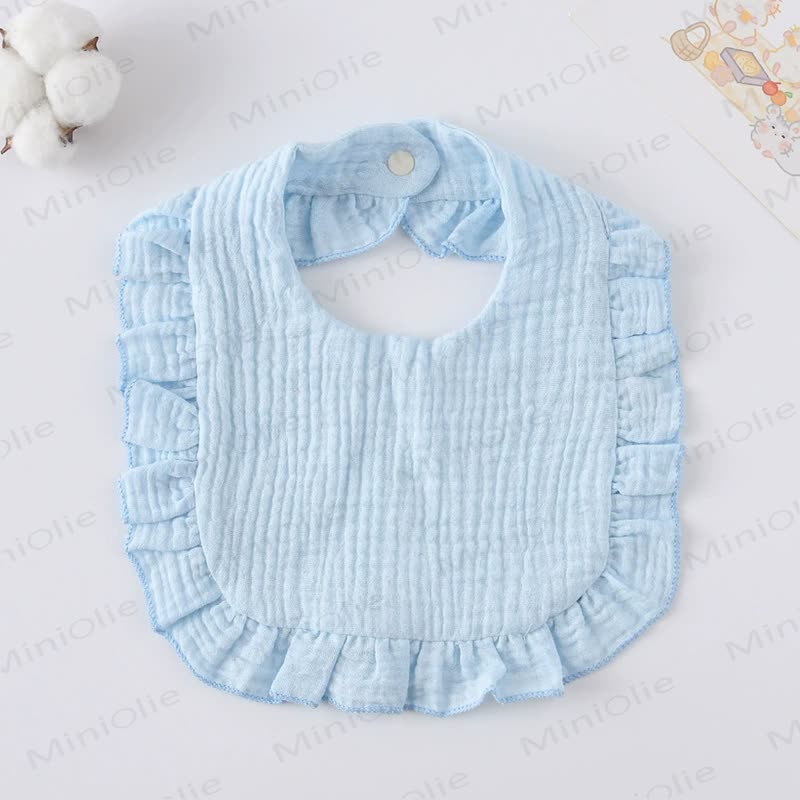Personalized Baby Name Ruffled Bib - Light Blue - 25cm - image 9