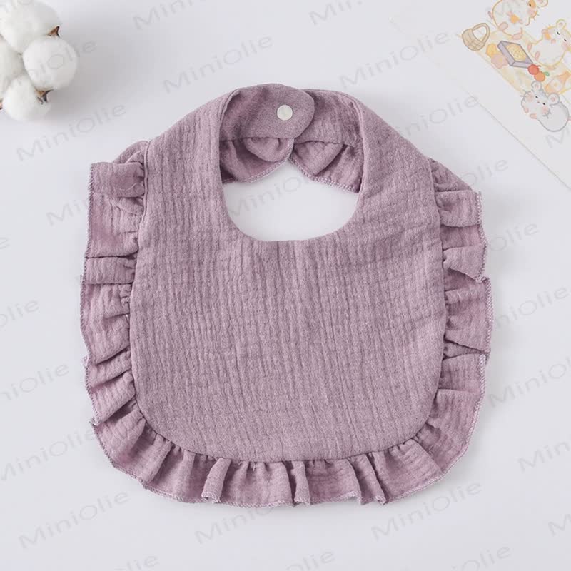 Personalized Baby Name Ruffled Bib - Purple - 25cm - image 10
