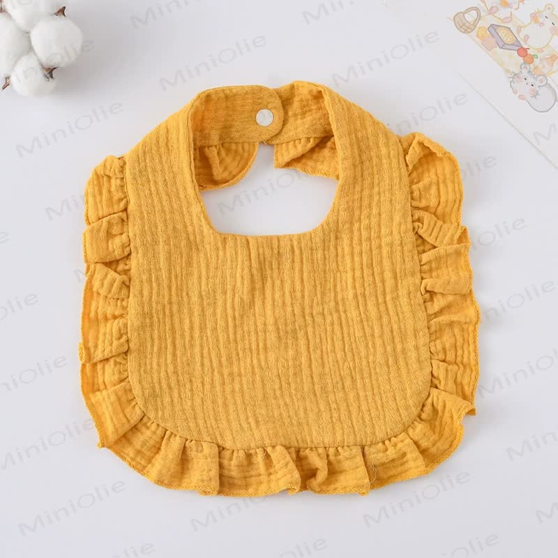 Personalized Baby Name Ruffled Bib - Yellow - 25cm - image 12