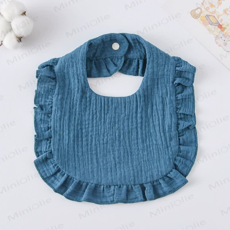 Personalized Baby Name Ruffled Bib - Blue - 25cm - image 15