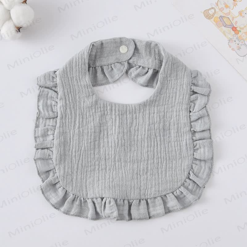 Personalized Baby Name Ruffled Bib - Grey - 25cm - image 17